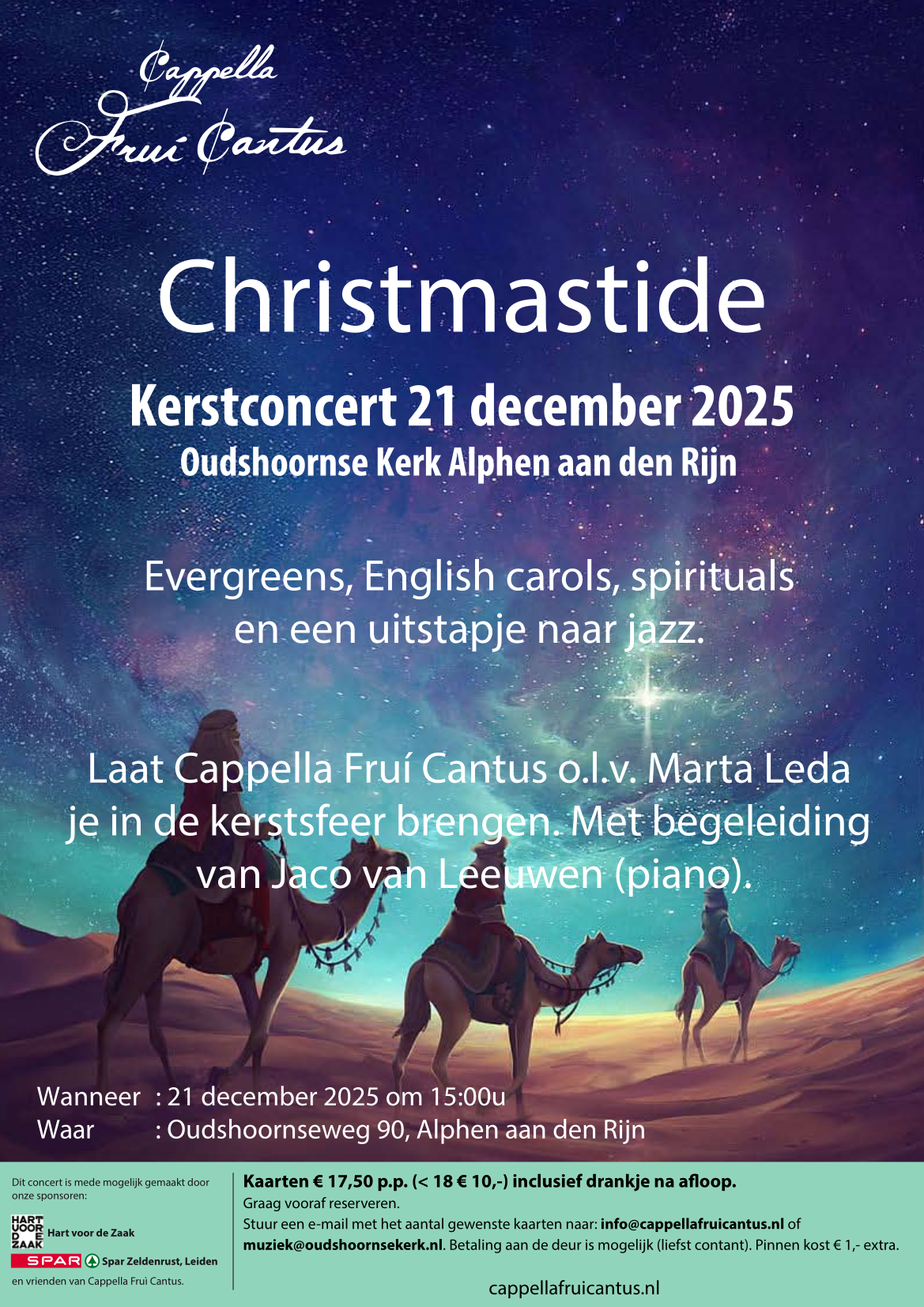 Poster van het kerstconcert Christmastide 2025